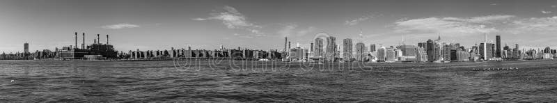 Panorama of New York with River Hudson and UN Building Stock Photo ...