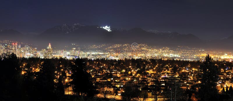 Panorama Night View of Vancouver