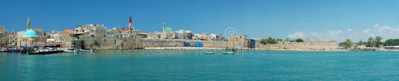 Panorama of Old Akko city ,Israel