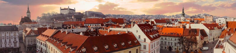 Panorama of old city in Bratislava