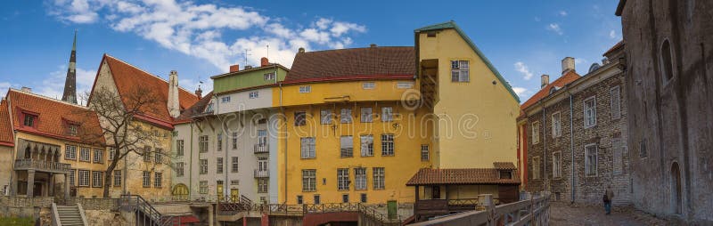 panorama of Old houses in the city of Tallinn the capital of Estonia