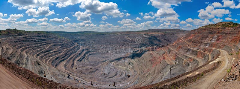 Panorama of opencast mine royalty free stock images