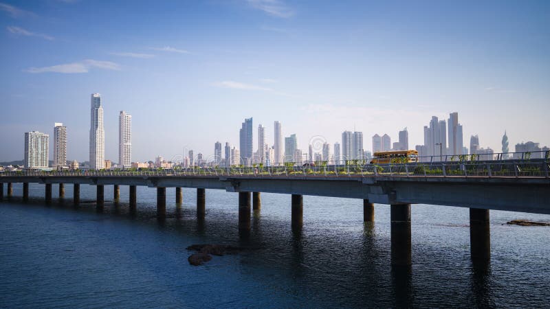Panorama panama city skyline building car stock images Panorama panama city skyline building car stock images