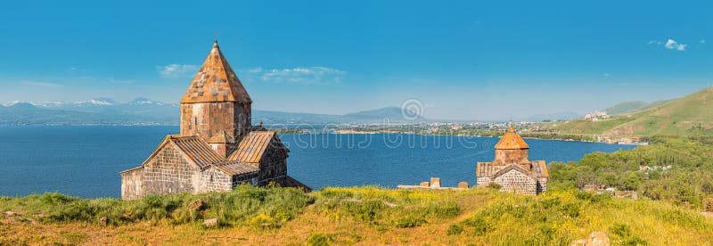 Panorama from Peninsula Viewpoint To Sevanavank Monastery and Chapel