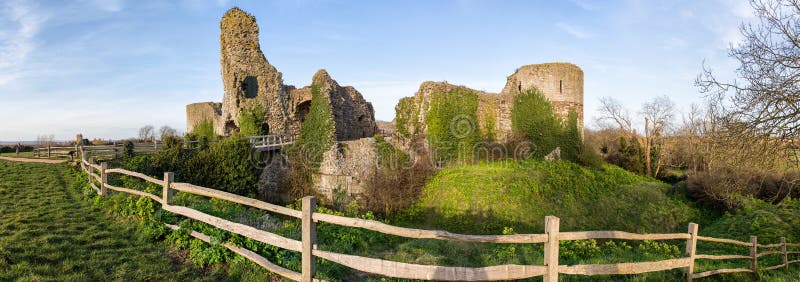 Panorama of Pevensey Castle