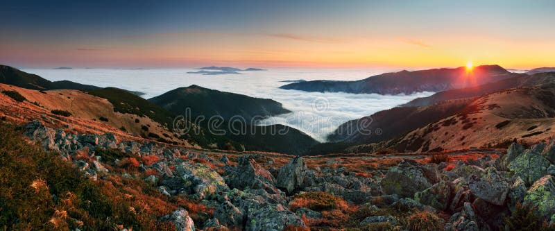 Panorama przy jesień fotografia stock Panorama przy jesień fotografia stock