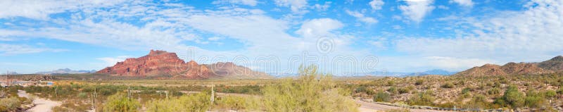 Panorama of Red Mountain in Arizona