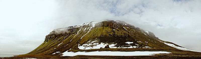 Panorama Rock. This geological uplift is located on Franz Josef Land