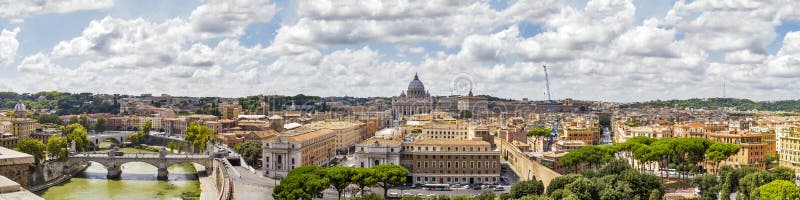 Panorama of Rome, Italy.