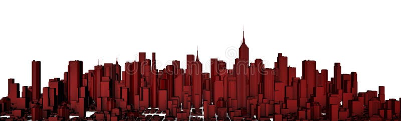 Panorama rouge de ville illustration de vecteur Panorama rouge de ville illustration de vecteur