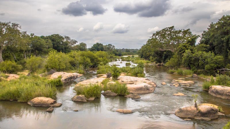 Panorama Sabie Kruger rzeczny skrzyżowanie zdjęcia royalty free Panorama Sabie Kruger rzeczny skrzyżowanie zdjęcia royalty free