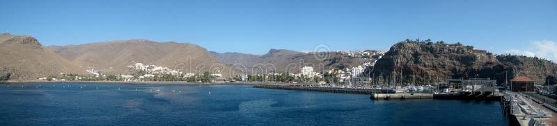 Panorama of San Jose (La Gomera island) royalty free stock photography Panorama of San Jose (La Gomera island) royalty free stock photography