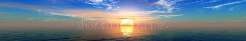 Panorama of sea sunset, sunrise. royalty free stock photo Panorama of sea sunset, sunrise. royalty free stock photo