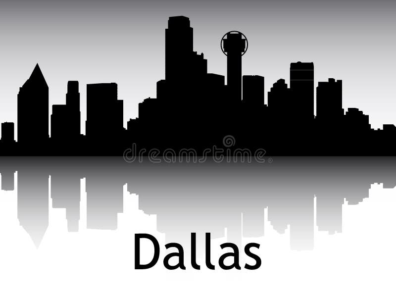 Vector Illustration of the Silhouette Skyline Panorama of Dallas Texas. Vector Illustration of the Silhouette Skyline Panorama of Dallas Texas