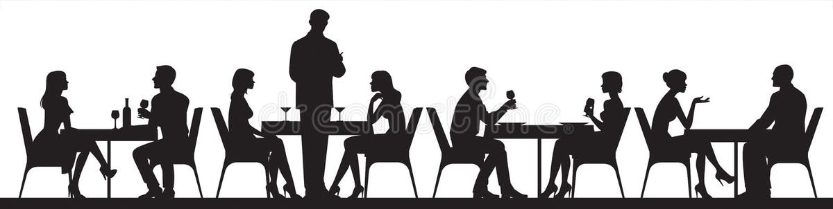 People Silhouettes Cafe Stock Illustrations – 245 People Silhouettes ...