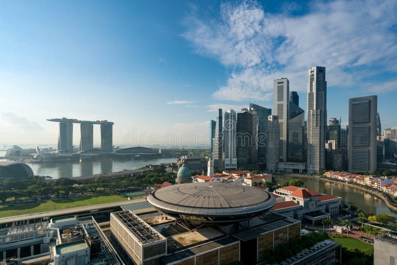 Panorama Singapur dzielnicy biznesu linia horyzontu sk i Singapur zdjęcie stock Panorama Singapur dzielnicy biznesu linia horyzontu sk i Singapur zdjęcie stock
