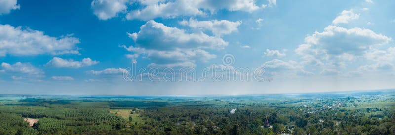 Panorama sky cloud and forest.