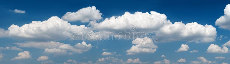Panorama sky and clouds stock photography