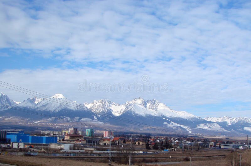 Old Smokovec town. Slovakia. Winter landscapes of towns and villages near the mountain ranges of the High Tatras.