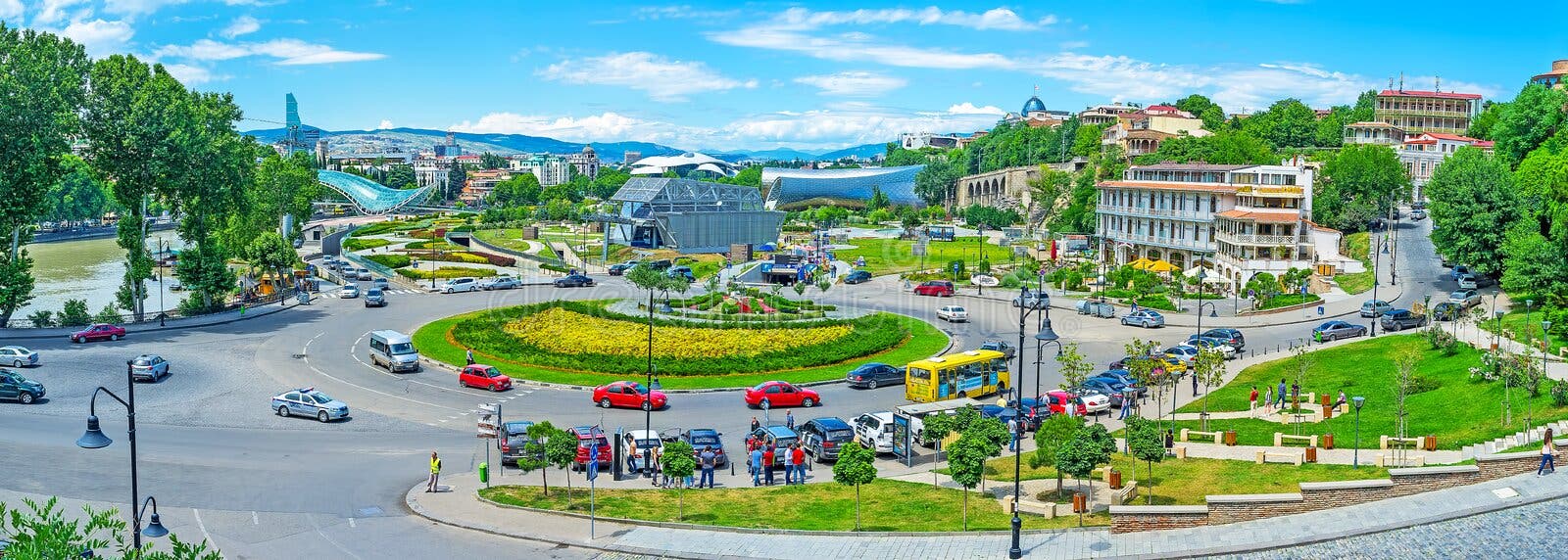 1600px x 572px - Panorama of Square of Europe in Tbilisi Editorial Stock Photo - Image of  caucasus, mtkvari: 95522458