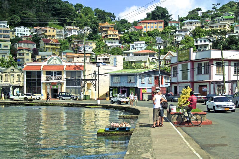 Panorama of St in Grenada, Caribbean Editorial Photography