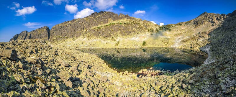 Panorama with summer mountain landscape.