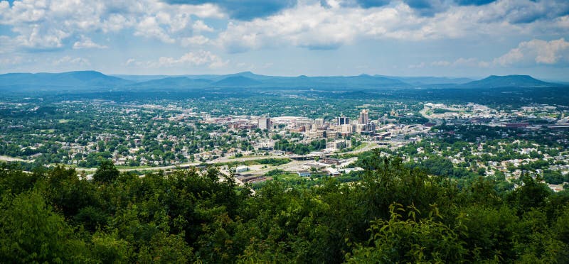 Panorama van de Roanoke-Vallei stock foto Panorama van de Roanoke-Vallei stock foto