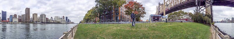 Panorama van de Stad van New York van Roosevelt Island royalty-vrije stock fotografie Panorama van de Stad van New York van Roosevelt Island royalty-vrije stock fotografie