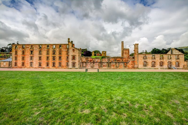 Panorama van Haven Arthur Historic Site Tasmania royalty-vrije stock fotografie Panorama van Haven Arthur Historic Site Tasmania royalty-vrije stock fotografie