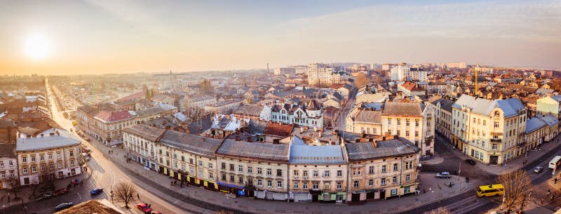 Panorama van Lviv stock afbeelding Panorama van Lviv stock afbeelding