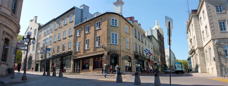 Panorama van Stad de van de binnenstad van Quebec royalty-vrije stock foto Panorama van Stad de van de binnenstad van Quebec royalty-vrije stock foto