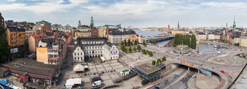 Panorama van Stockholm. Zweden royalty-vrije stock afbeeldingen Panorama van Stockholm. Zweden royalty-vrije stock afbeeldingen