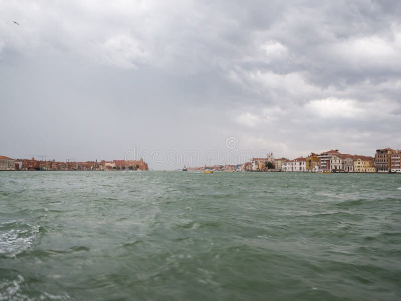 Panorama of Venice in Cloudy Cloudy Weather. Stock Photo - Image of ...