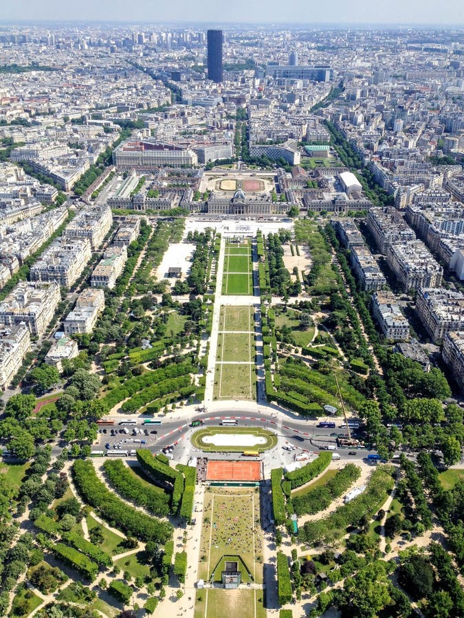 Aerial View of Central Paris from Eiffel Tower Stock Image - Image of