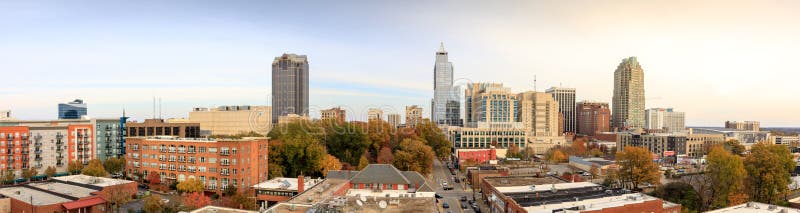 Panorama view of downtown Raleigh Skyline stock image Panorama view of downtown Raleigh Skyline stock image