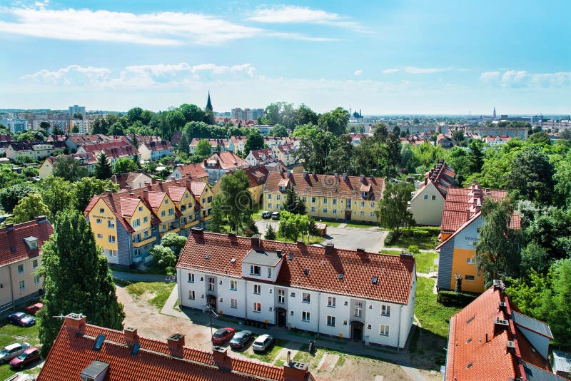 Panorama View of Elblag, Poland Stock Photo Image of town, building