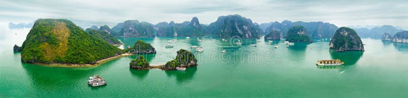 Panorama view of Ha Long Bay, Vietnam stock image Panorama view of Ha Long Bay, Vietnam stock image