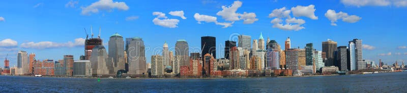 The Panorama View of Lower Manhattan Skyline