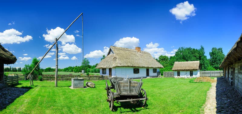 Panorama, view of an old abandoned village stock images