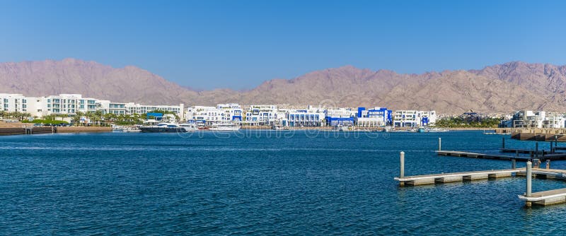 A Panorama View Towards the Marina at Aqaba, Jordan Stock Photo - Image ...
