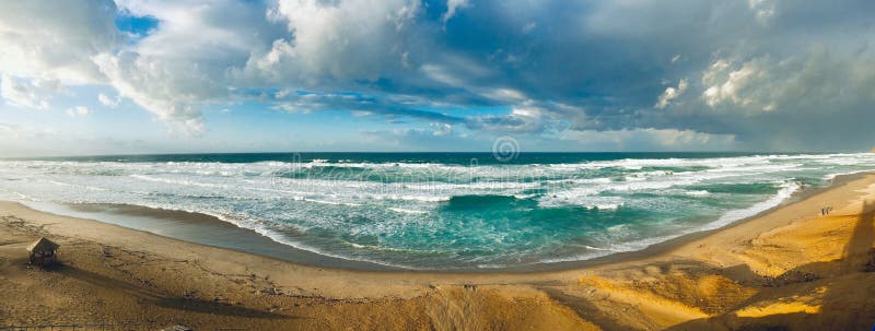 Panorama of virgin Mediterranean seashore landscape in Skikda, Algeria royalty free stock photography Panorama of virgin Mediterranean seashore landscape in Skikda, Algeria royalty free stock photography