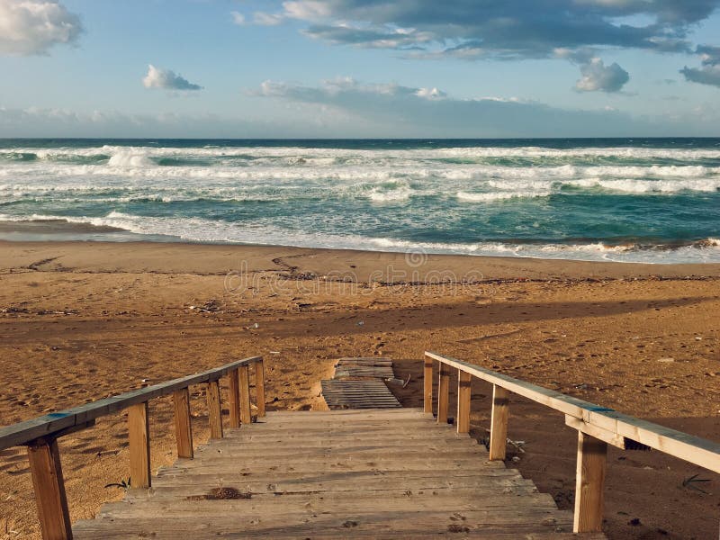 Panorama of virgin Mediterranean seashore landscape in Skikda, Algeria royalty free stock photos Panorama of virgin Mediterranean seashore landscape in Skikda, Algeria royalty free stock photos