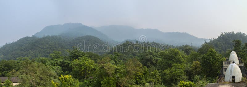 Panorama von Beatles-Ashram stockbilder Panorama von Beatles-Ashram stockbilder