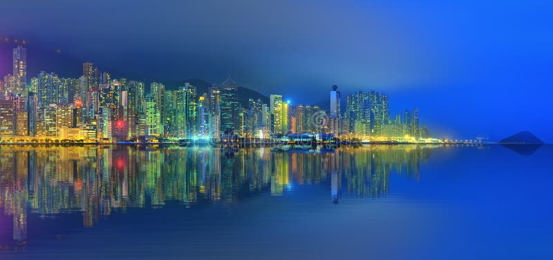 Hong Kong Island Panorama stockbild. Bild von heiß, wasser - 10062051