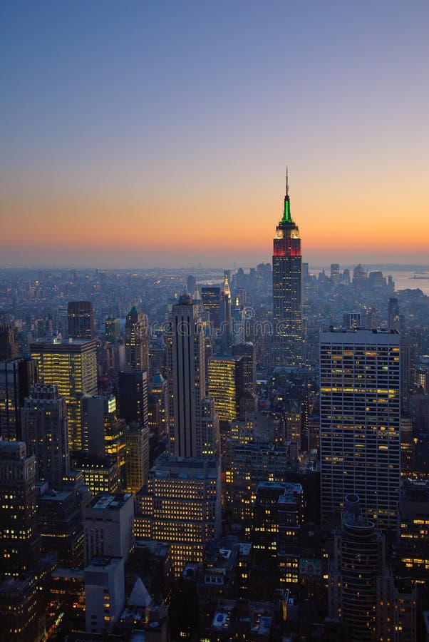 Panorama von Manhattan am Sonnenuntergang, New York