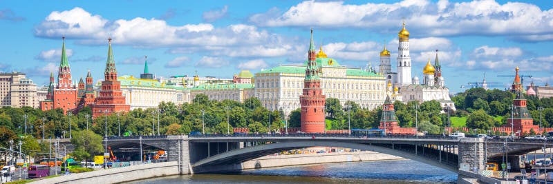 Panorama von Moskau der Kreml und der Moskva-Fluss Russland
