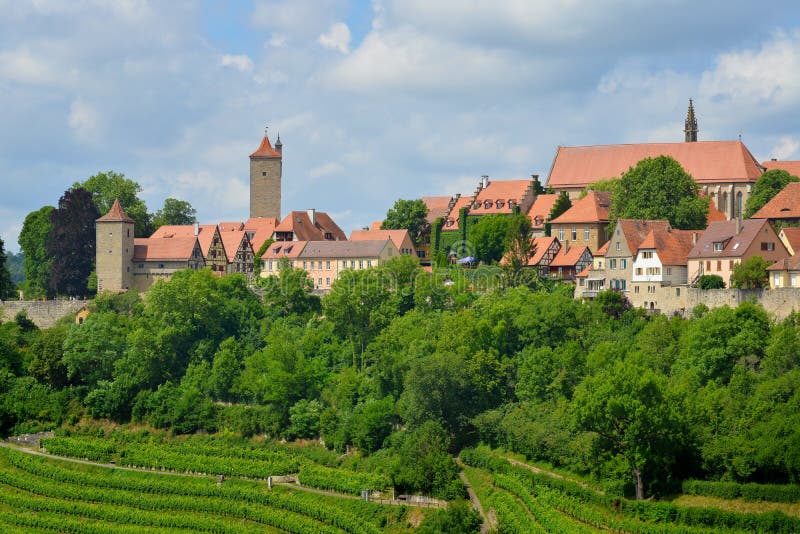 Panorama von Rothenburg-ob der Tauber, Deutschland lizenzfreies stockfoto Panorama von Rothenburg-ob der Tauber, Deutschland lizenzfreies stockfoto