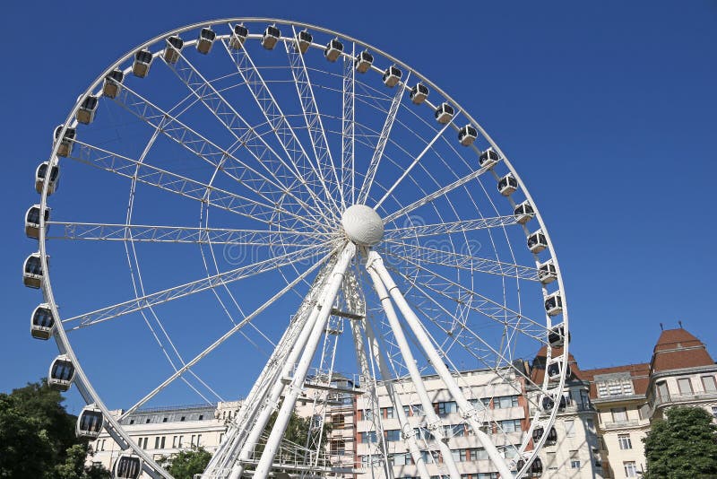 Giant Ferris Wheel in Downtown Budapest Editorial Photography Image