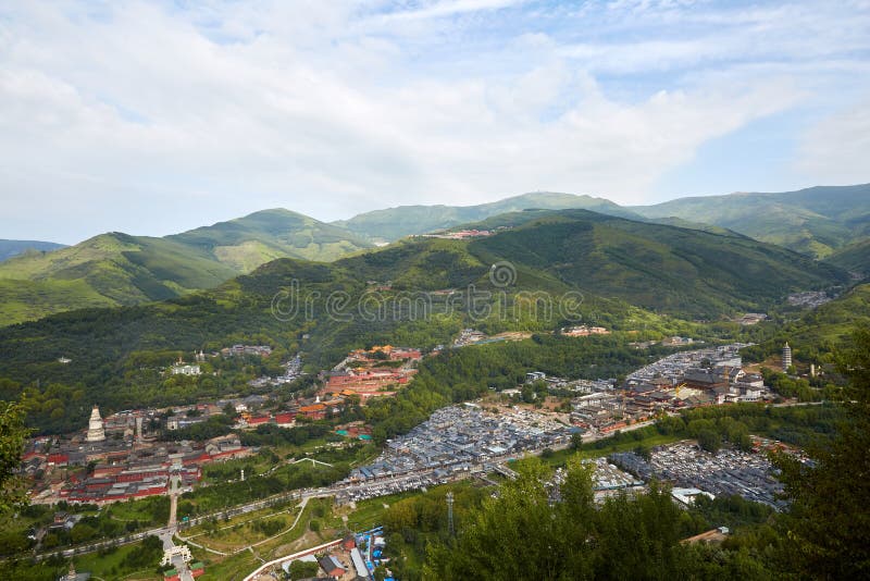 Panorama of Wutai Mountain, Shanxi, China royalty free stock image