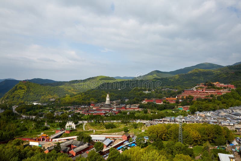 Panorama of Wutai Mountain, Shanxi, China royalty free stock images